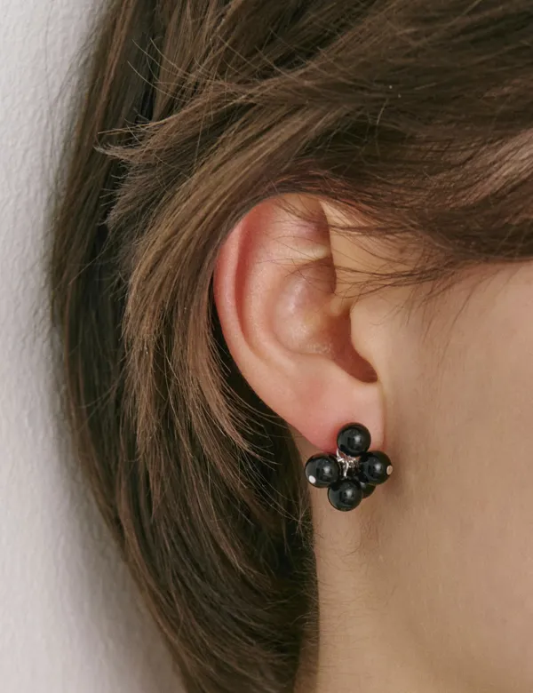 Black Cluster Earrings