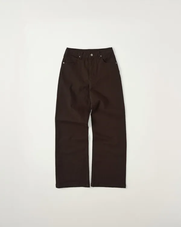[10/19 순차배송] Straight Cotton Pants [BROWN] - 누아르나인