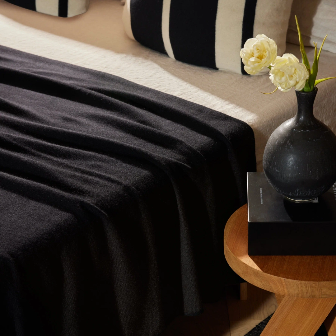 제임스펄스 Cashmere Knit Blanket - Black 상품 이미지 3