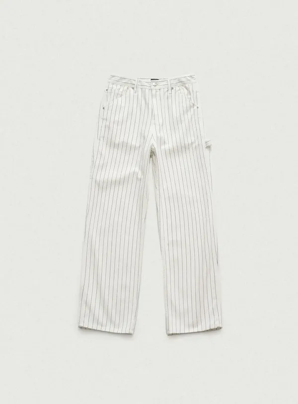 Striped Carpenter Denim Pants_Blue