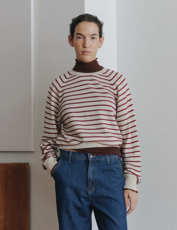 Another Wool Stripe Knit (Cream)
