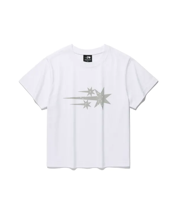 stardust 3star crop tee[white]