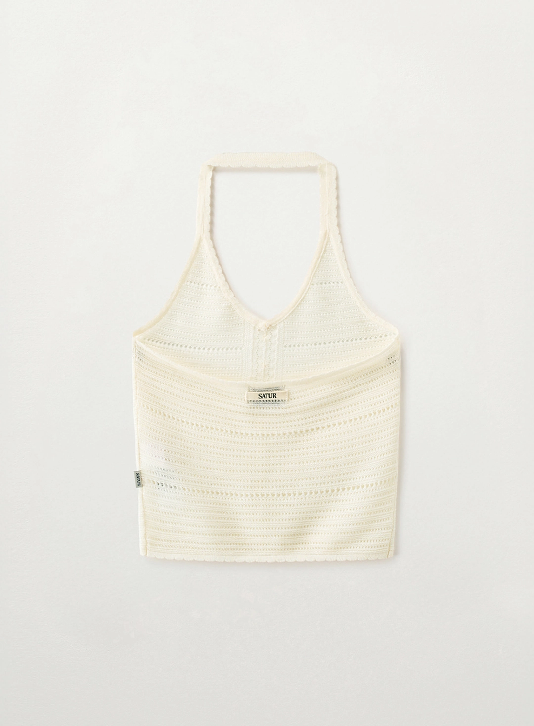 세터 (W) Crochet Halter Neck Knit Bustier - Cream 상품 이미지 2