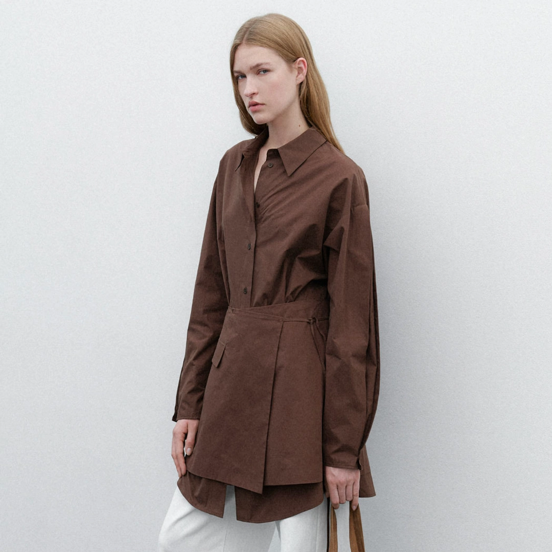 아뜰리에 나인 (Z-OP-6296)AVERY LAYERED SHIRT ONE PIECE S 상품 이미지 1