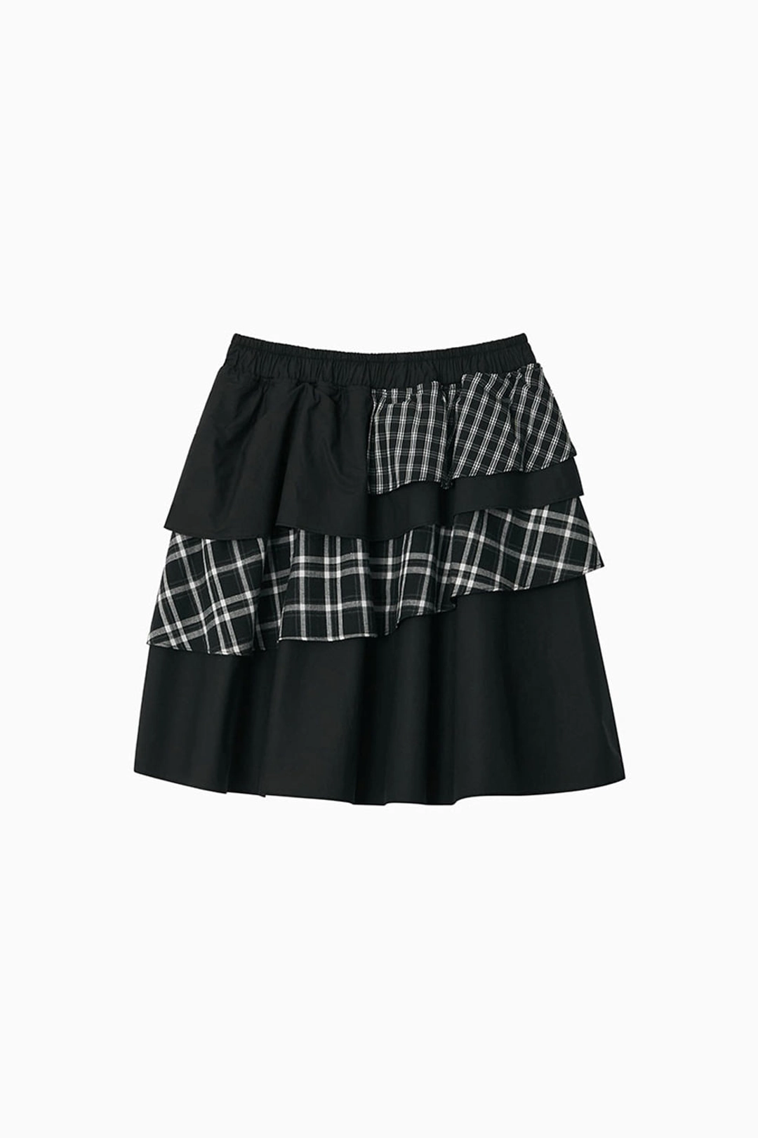 오헤시오 CANCAN LAYERED SKIRT, BLACK CHECK 상품 이미지 1