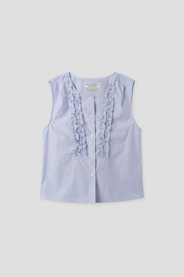 Flow Frill sleeveless ( Fabric from japan )