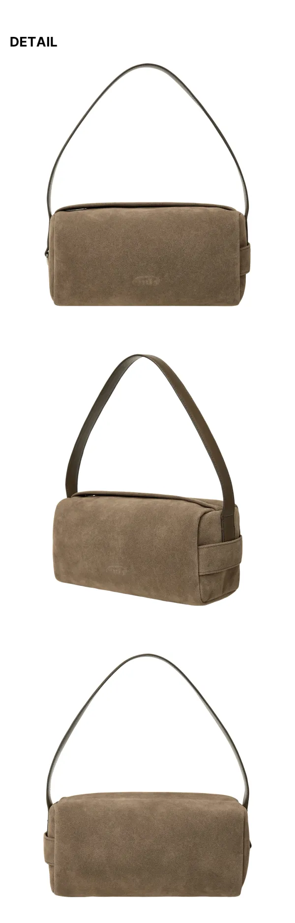 SUEDE BLOCK TOTE BAG-KHAKI