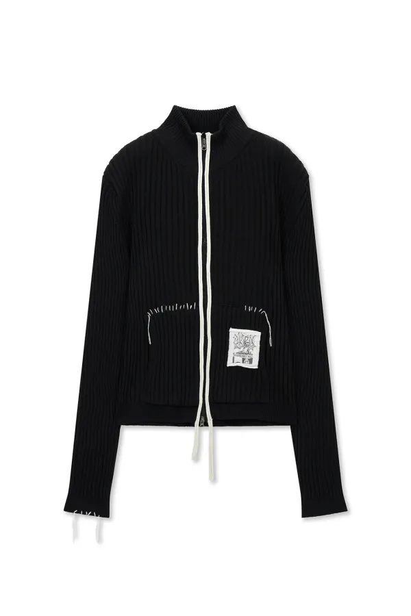 HANDCRAFT SLIM FIT CARDIGAN IN BLACK