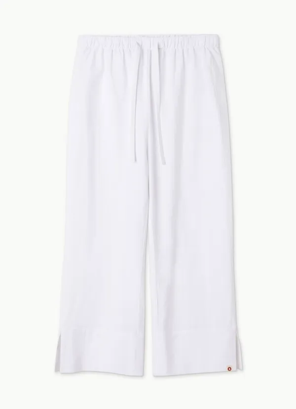 Linen crop pants_White