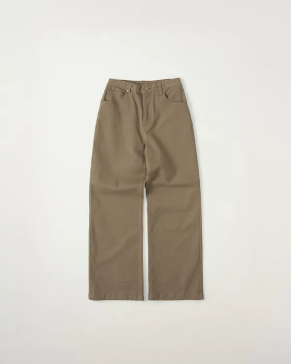 [10/19 순차배송] Straight Cotton Pants [BEIGE]