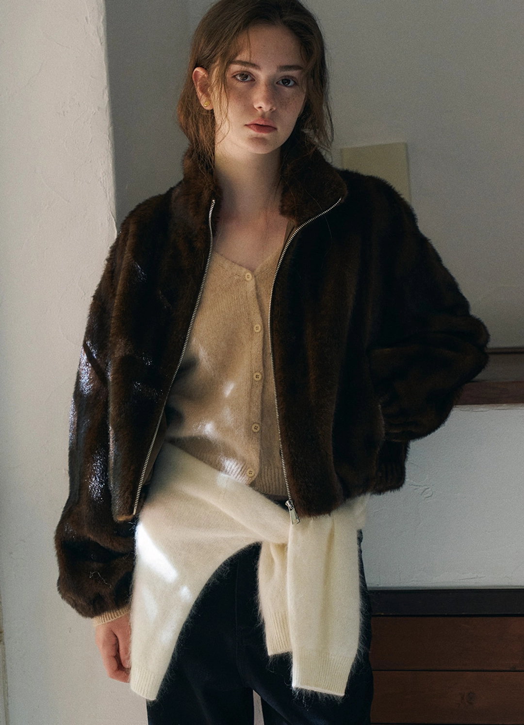 안젤로비안코 Miu Fur Zip-up Jacket 상품 이미지 2
