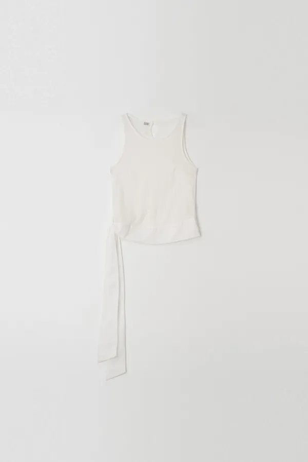 Hem Tie Sleeveless (white)