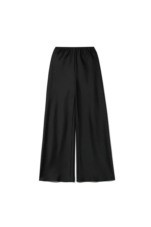 SATIN EASY PANTS [BLACK]