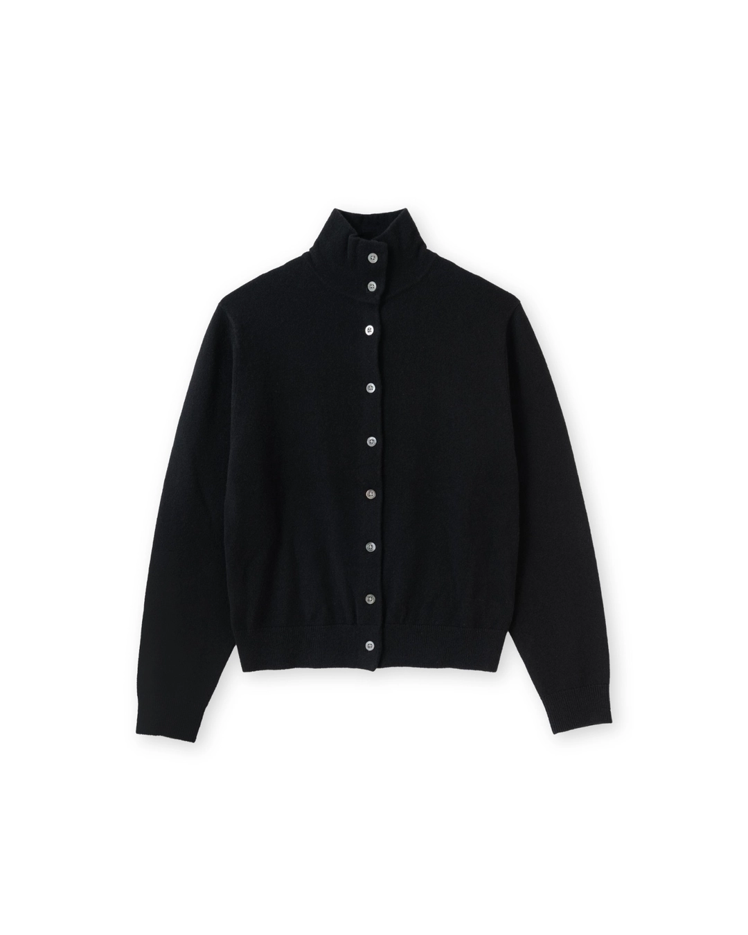 브라운야드 W Cashmere Stand Collar Cardigan, Black 상품 이미지 3