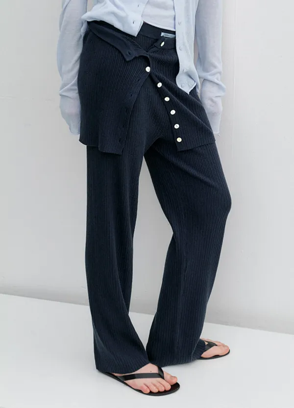 (PT-5744)AN MULTI USED BUISTIER SET KNIT PANTS S