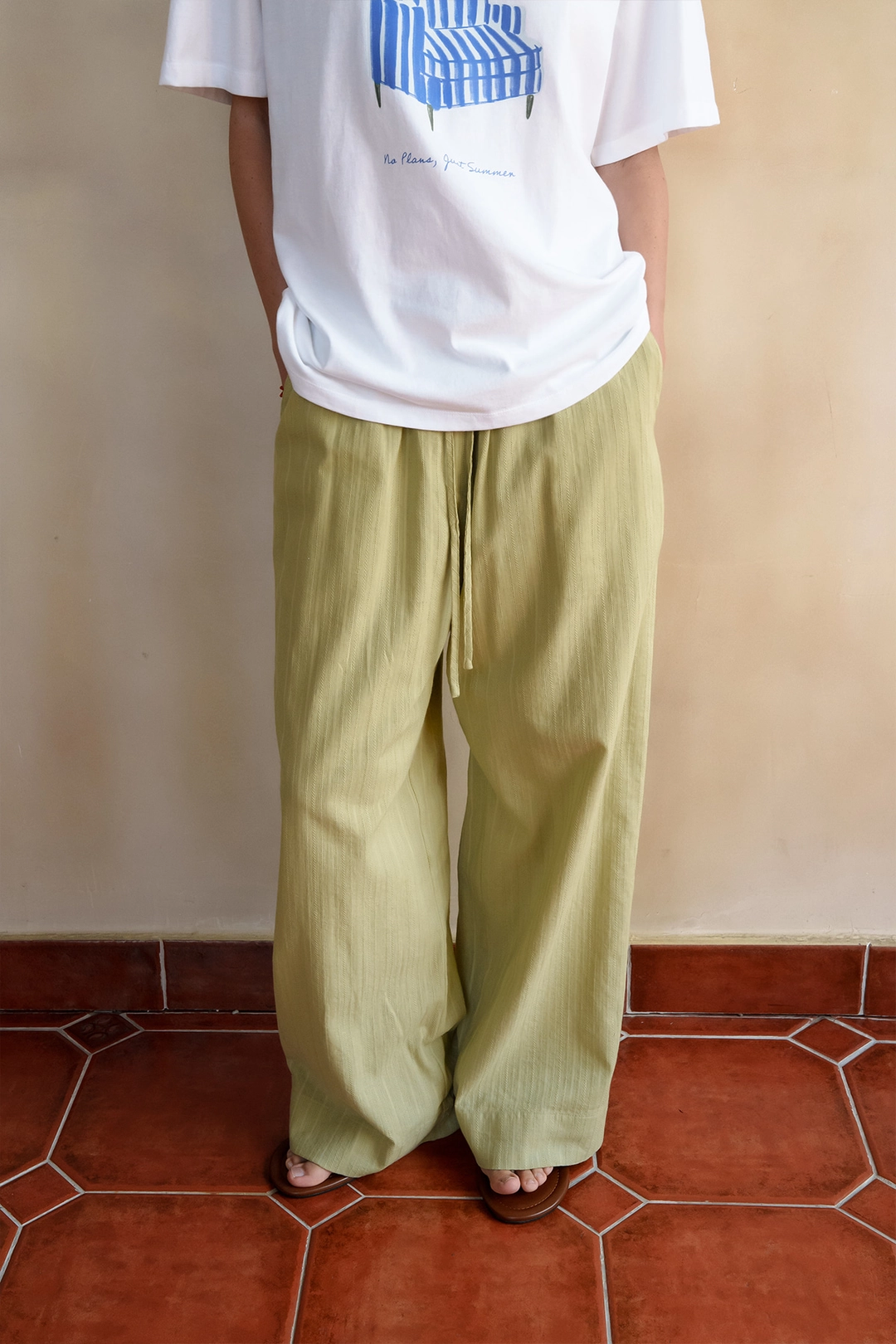 샤드라마 WASHED COTTON JACQUARD TRACK PANTS [OLIVE] - 5/26 예약배송 상품 이미지 2