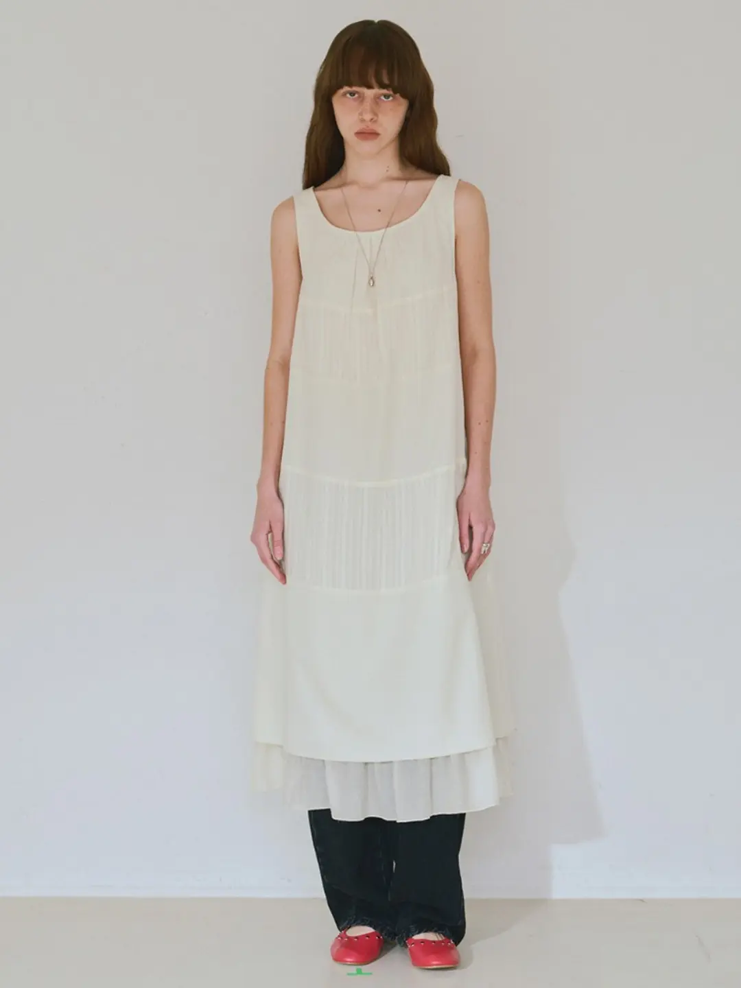 밀로 우먼 Double Sleeveless Dress [Ecru] 상품 이미지 2