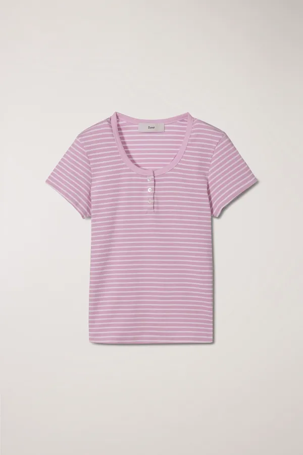 CLASSIC SCOOP NECK TOP SOFT PINK STRIPE