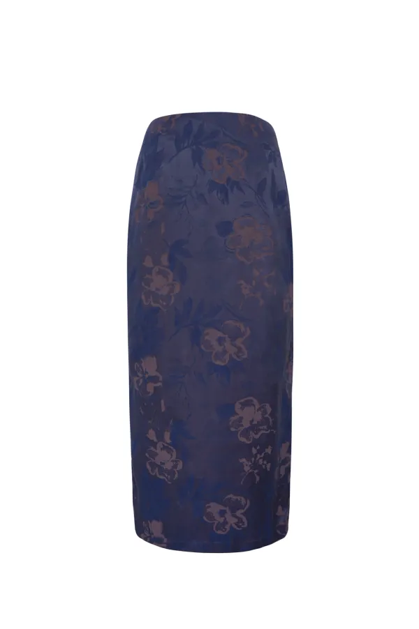 SLIT LONG SKIRT (NAVY)