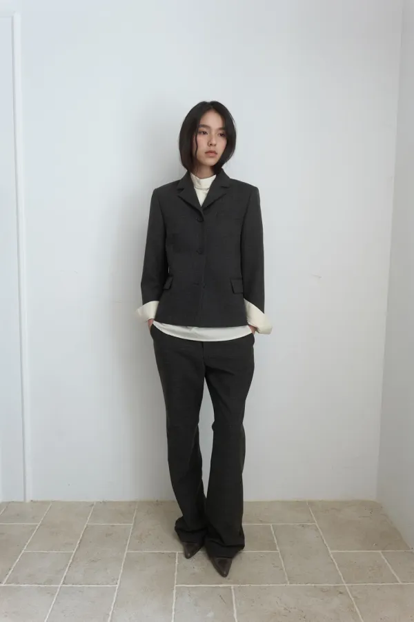 TAILORED SINGLE JACKET_CHARCOAL