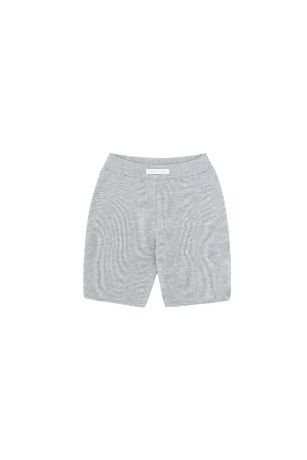 Ribbed Biker Shorts (heather grey)