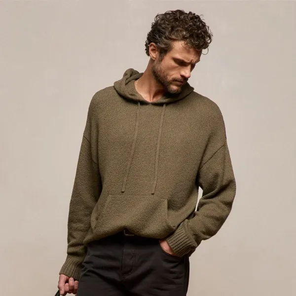 Stretch Cotton Hoodie - Light Olive