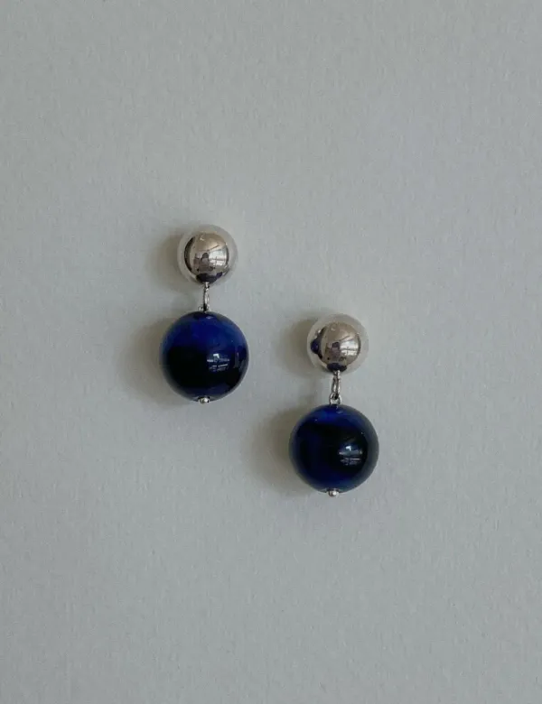 Ball Drop Earrings In Tiger Eye