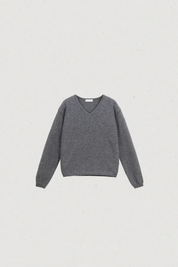 49132_Lambswool blend V-neck knit