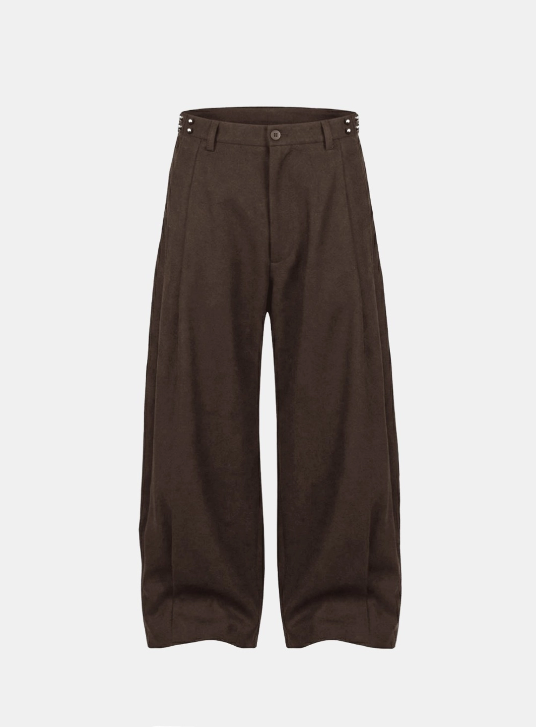 배드블러드 [w-pts26-081] 712 Spina Rivet Wide Slacks - Brown 상품 이미지 1
