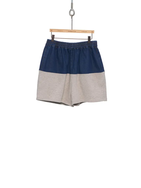 SS26 ZERO BLUE HYBRID DENIM JERSEY SHORTS