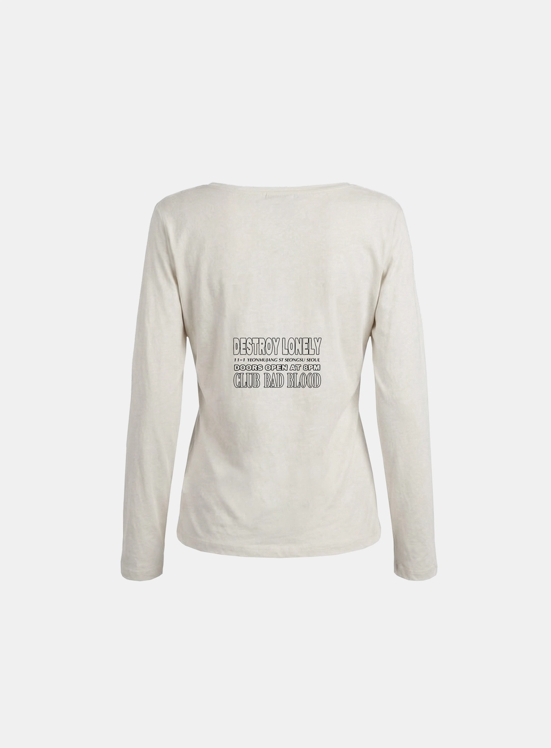 배드블러드 [4/30 발송] [w-tee26-120] CLUB BAD POST Boat Neck T-Shirt - Cream 상품 이미지 2
