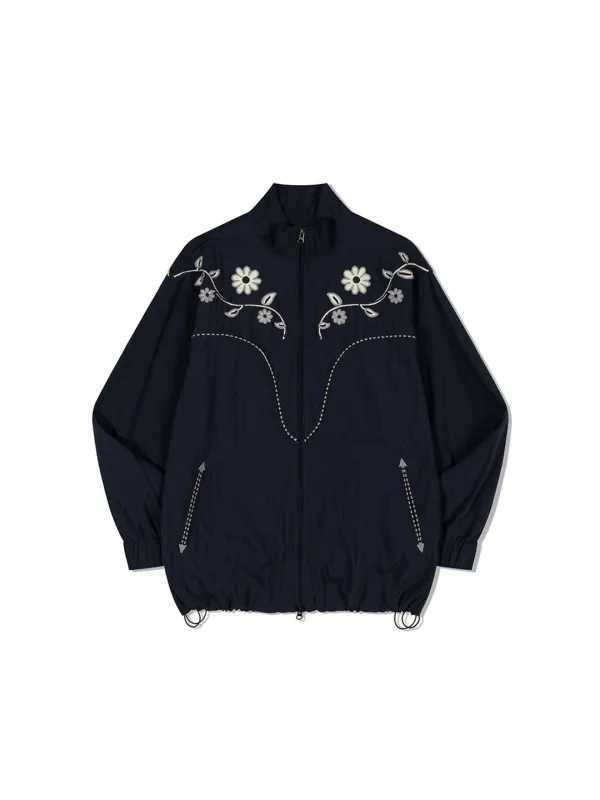 [슬기,루카,이시안 착용]Embroidery Western Windbreaker Navy_F251JK06