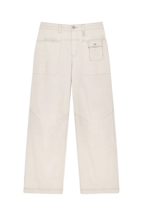 SNAP POCKET POINT FATIGUE PANTS IN GREY