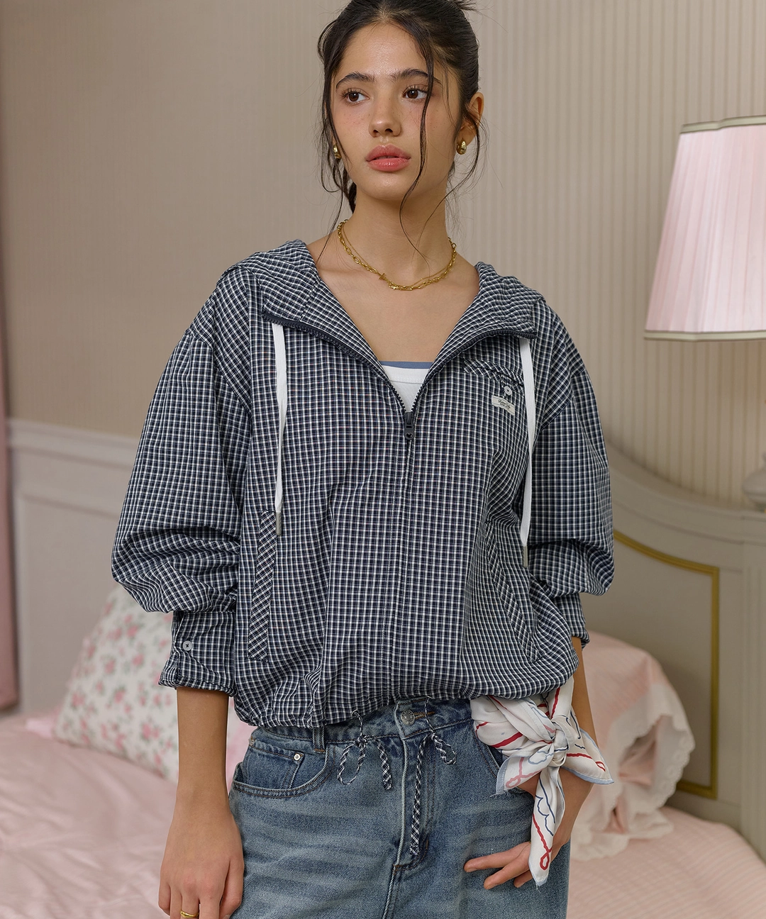 비터셀즈 Hoodie Crop Shirt Jacket-Navy 상품 이미지 2