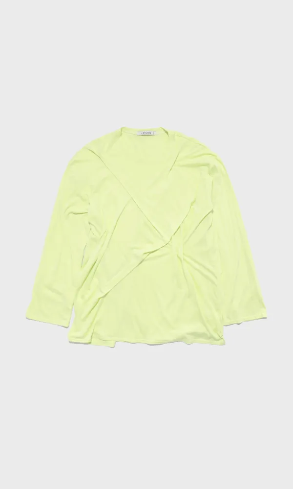 Sculpted Pintuck Oversize Tee_Lime