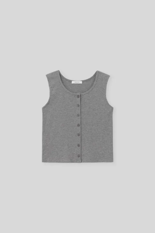 Nap button sleeveless (gray)