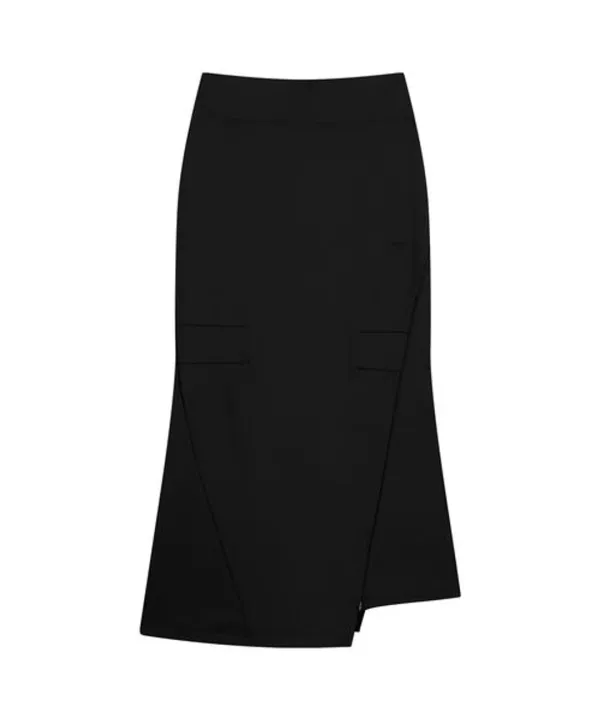 Asymmetric Mermaid Jersey Skirt / Black
