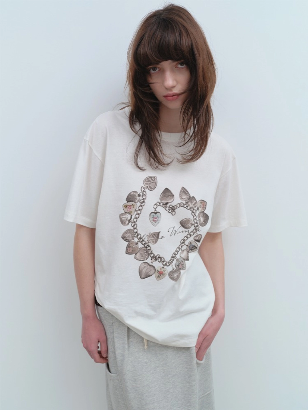 밀로 우먼 Vintage Pendant T-Shirt [Ivory] 상품 이미지 1