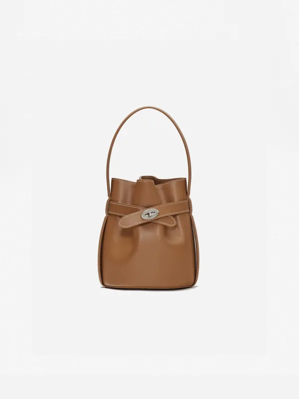 Classic Belt Bucket Bag Mini Brown
