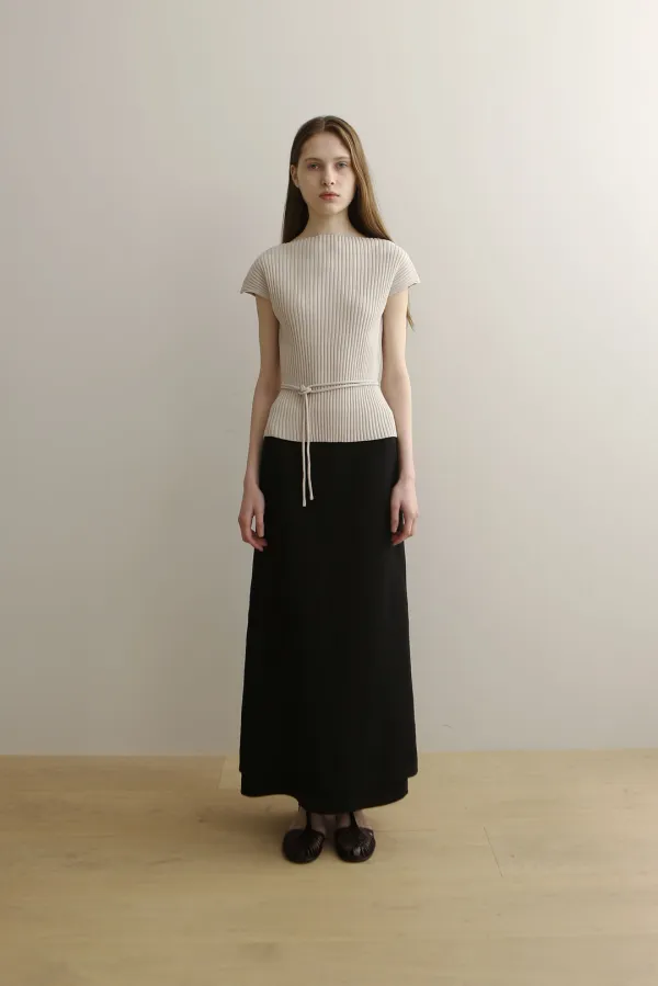 [2nd] Gleam Layerd Skirt (black)