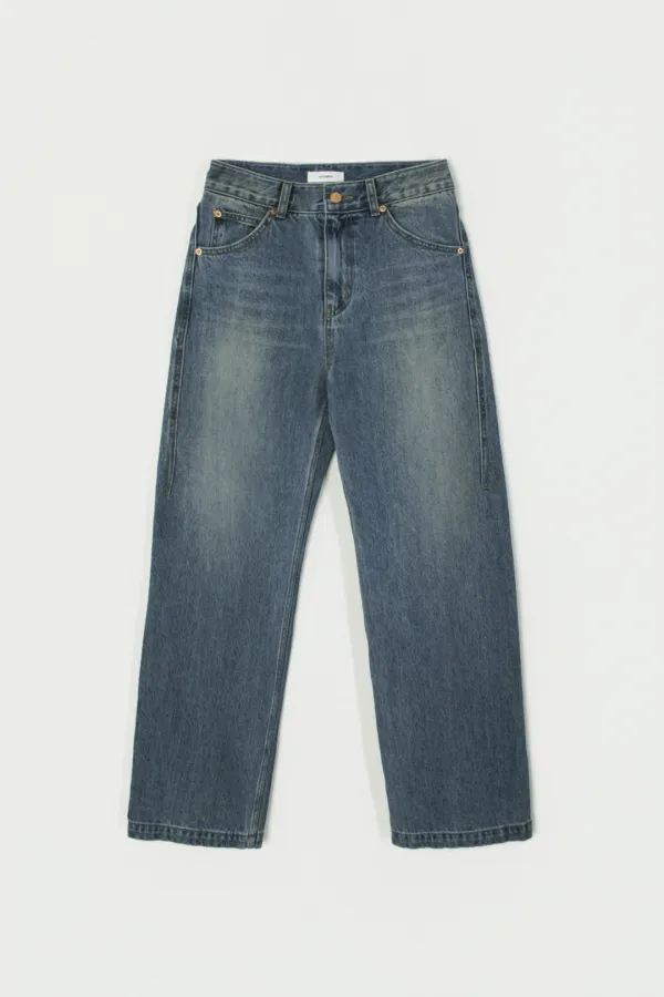 LUMEN LOW-RISE WASHED DENIM PANTS_DEEP BLUE