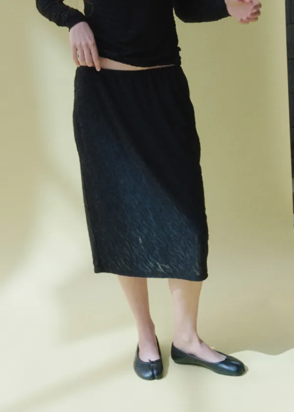 LEO PATTERN SKIRT [BLACK]