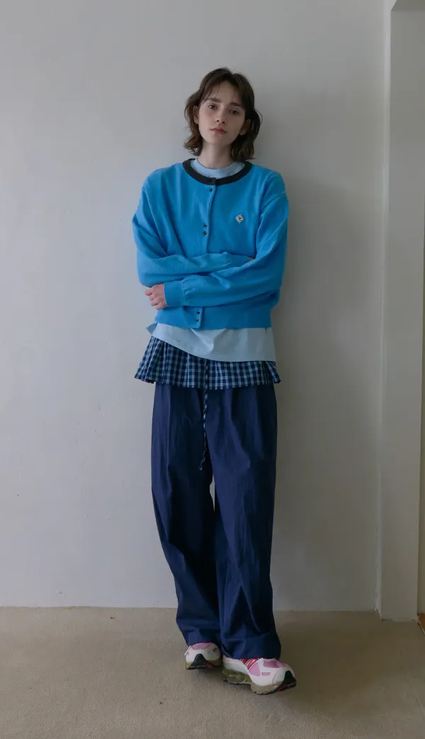 164. Coloring Cardigan _ Medium blue