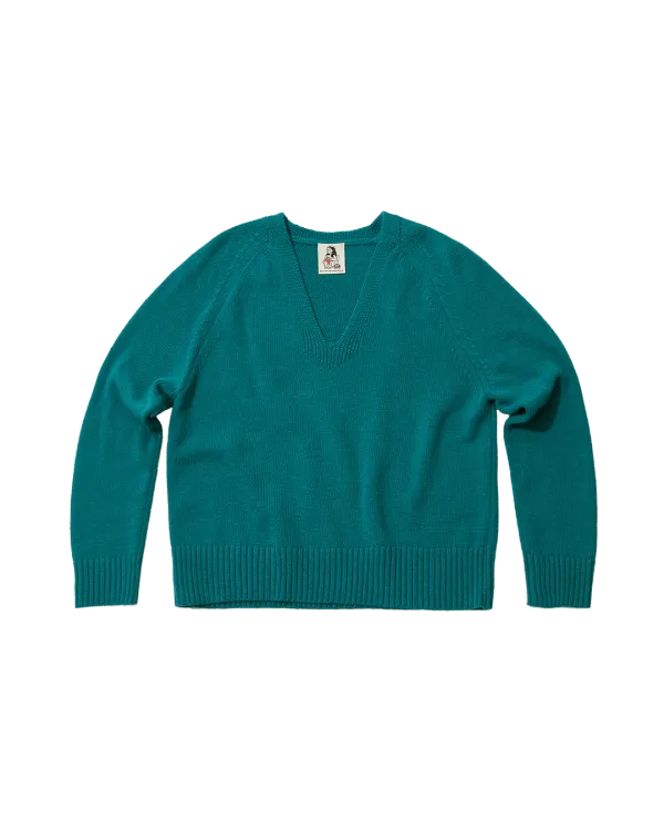 [online exclusive]kati v-neck pullover (blue green)
