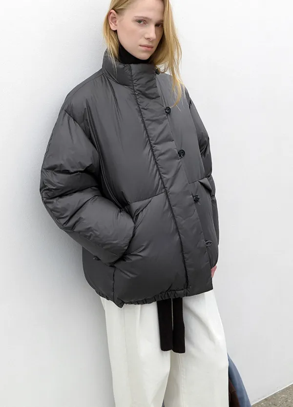 (JP-607)FLAP PUFFY POCKET BUTTON DOWN JUMPER