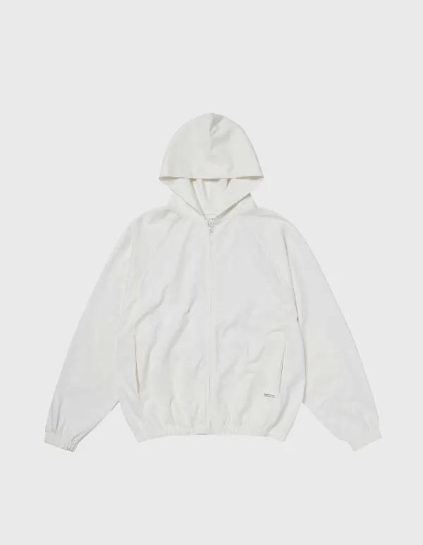 PADDED ZIP-UP HOODIE / White