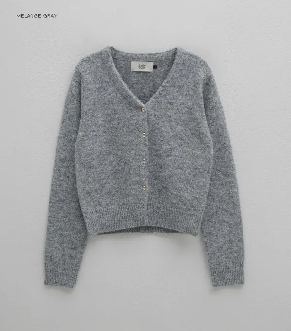 (CD-2151)COCO WOOL HAIRY SET-UP CARDIGAN