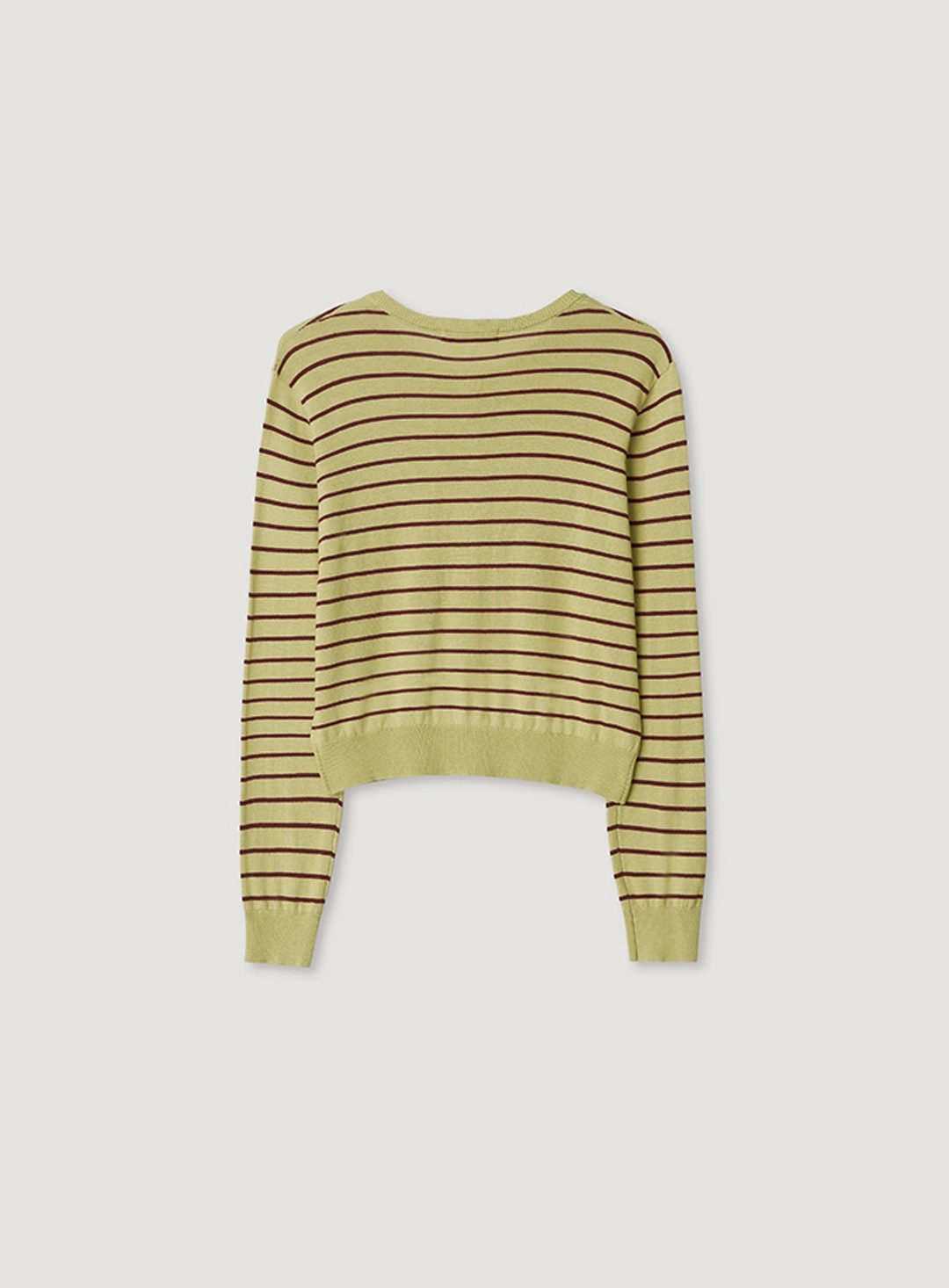 망고매니플리즈 MOLLI ROUND CARDIGAN_LIME STRIPE 상품 이미지 1