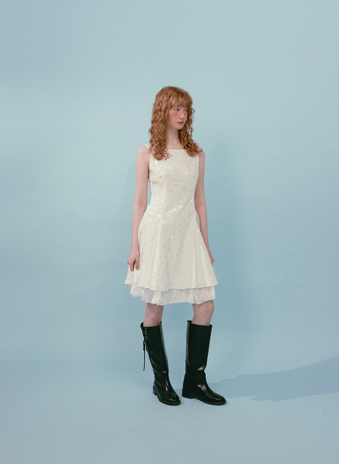 루루서울 Polka Dot Silk Dress (White) 상품 이미지 2