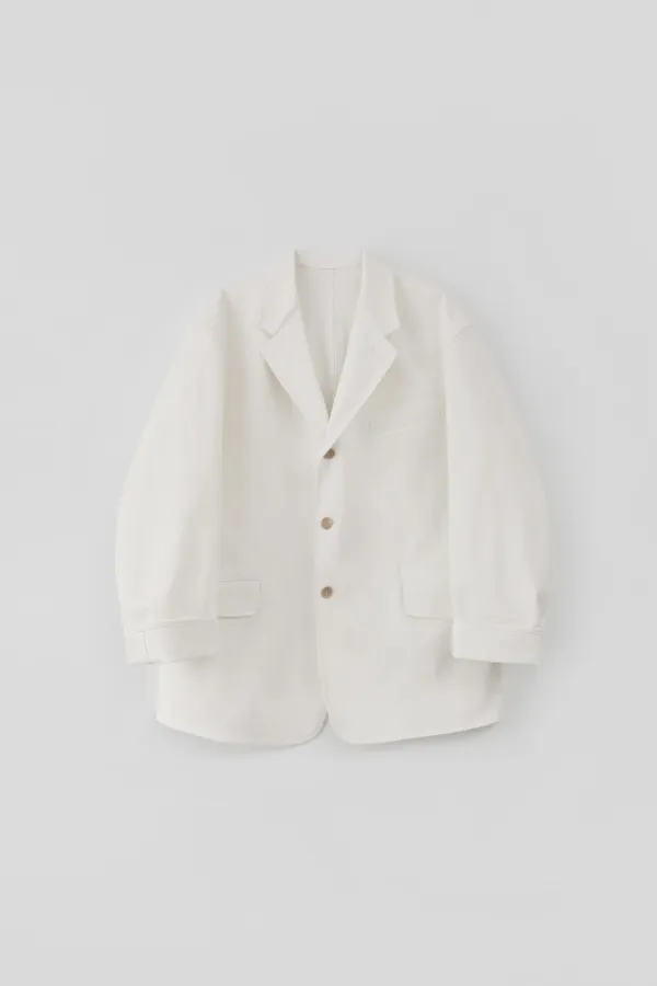 Curved Sleeve Jacket_Ivory